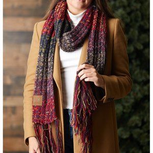 C.C® NWT Great Gift!! Multicolor Oversized Color Block Fringe-Trim Scarf